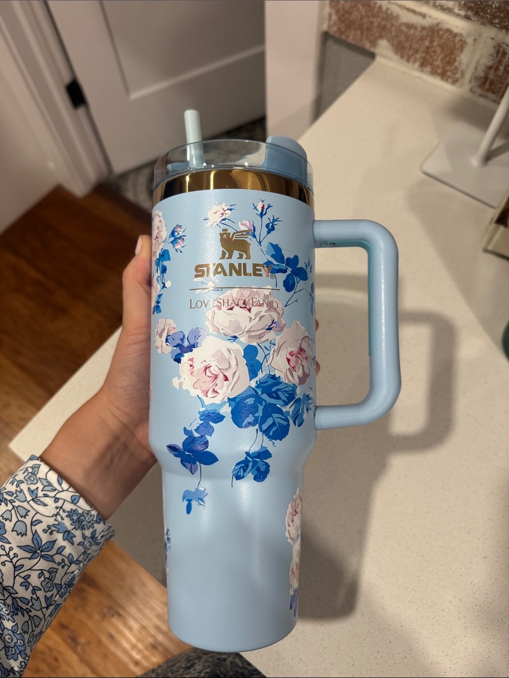 Love Shack Fancy x Stanley Light Blue Floral Insulated Cup